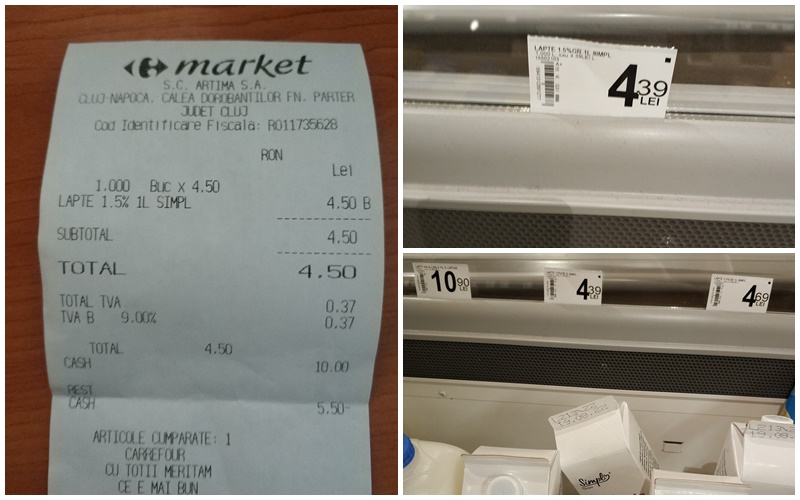 Cluj: ”Mulți dintre voi probabil că știți cum stau hoțiile in supermarketuri” – Prețul de la raft nu e la fel cu cel de pe bon – FOTO