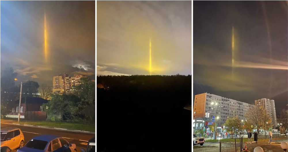 VIDEO/FOTO – Coloane de lumină pe cer, la Belgorod, lângă granița cu Ucraina: Rușii au crezut că Rusia a folosit „cele mai recente arme”