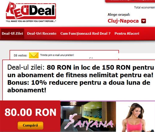 Deal-ul zilei: 80 lei in loc de 150 lei pentru un abonament de fitness nelimitat pentru femei! Bonus: 10% reducere pentru a doua luna de abonament!(P) 