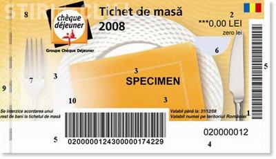 Tichetele de masa, cadou, cresa si vacanta vor fi impozitate din 1 iulie
