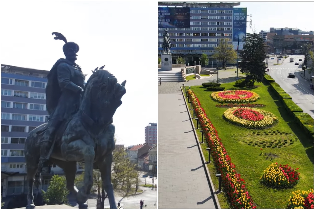 VIDEO. Piața Mihai Viteazu, văzută de sus! Un clujean a surprins, în