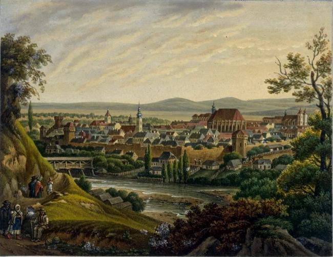 Clujul la 1823 - Litografie în ulei de Franz Jaschke.png