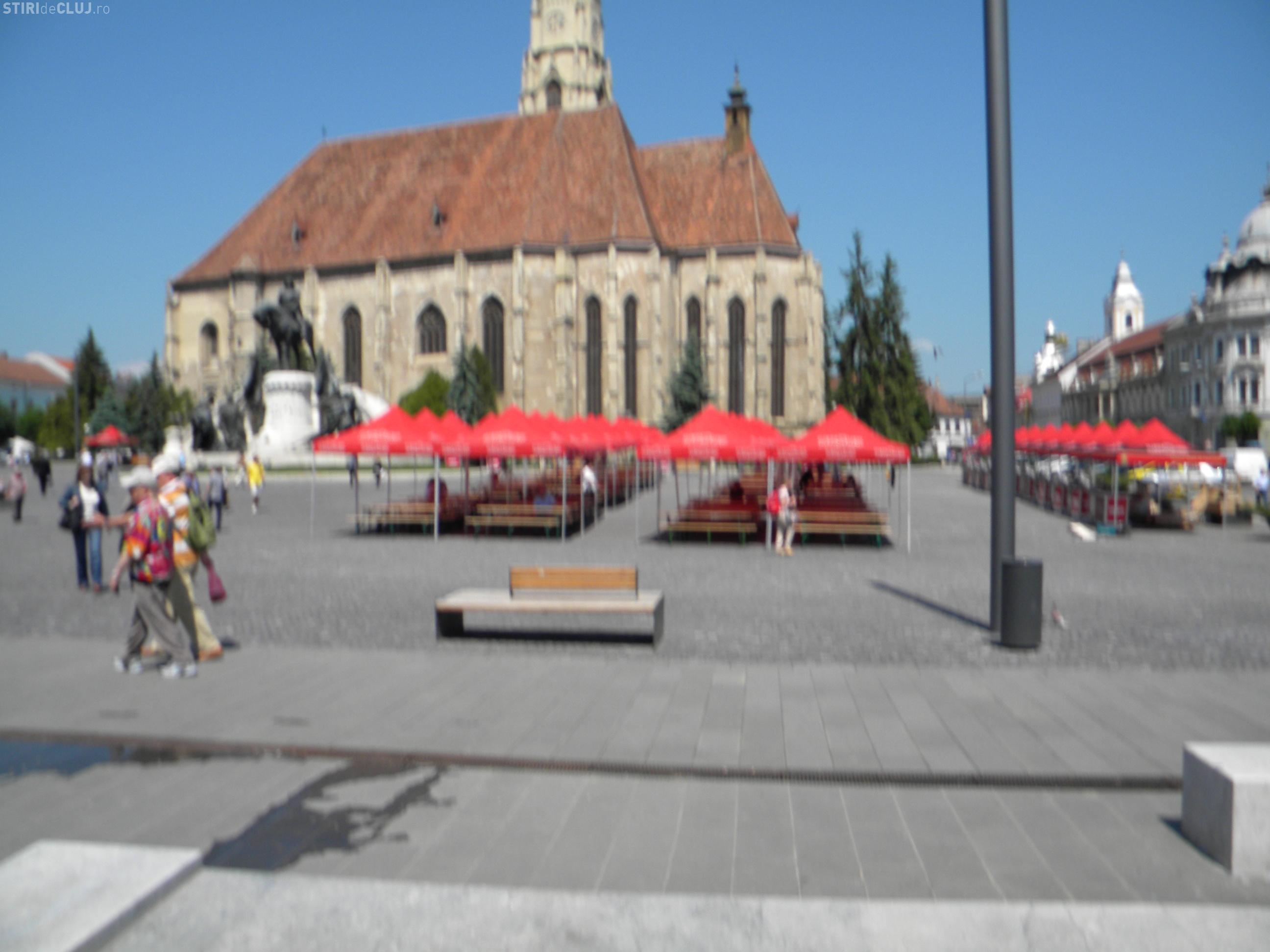 Piata Unirii din Cluj Napoca, pregatita pentru Zilele Clujului! VEZI