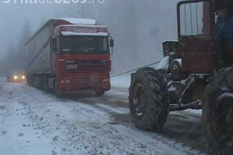 Drum judetean, blocat timp de o ora