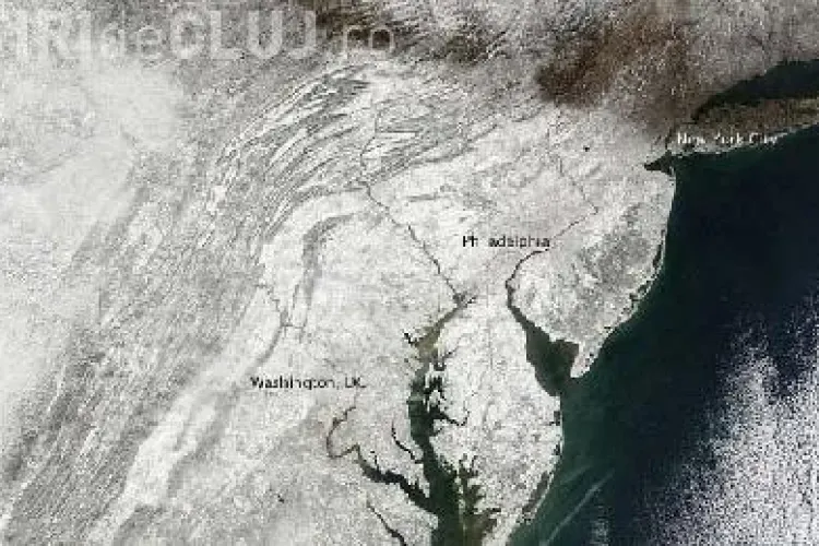 "Snowmageddon" - ul din statele americane, fotografiat din spatiu