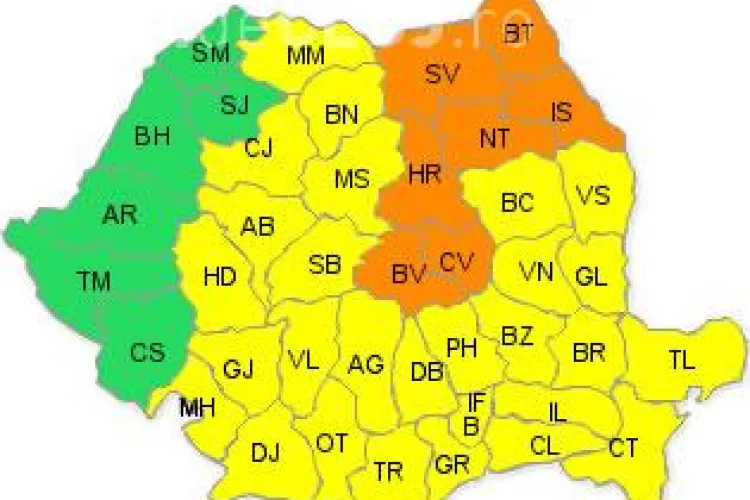 COD PORTOCALIU! Mercurul termometrelor va cobori sunt - 26 de grade, in 7 judete
