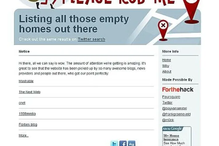 "Please rob me!". Site -ul care spune lumii intregi ca nu esti acasa