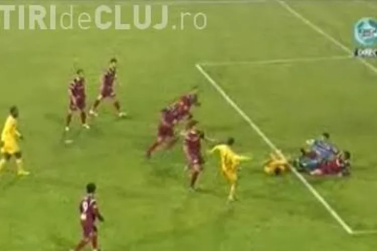 Burdujan a inscris in urma unei balbaieli din finalul meciului FC Vaslui - CFR Cluj - 5-3 / VIDEO