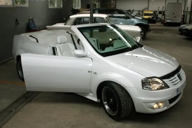 Logan decapotabil, tunat intr-un service privat - Galerie FOTO