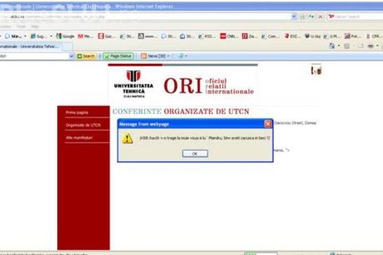 Site -ul UTCN a fost spart de hackerul care a atacat si portalul UBB Cluj! - FOTO