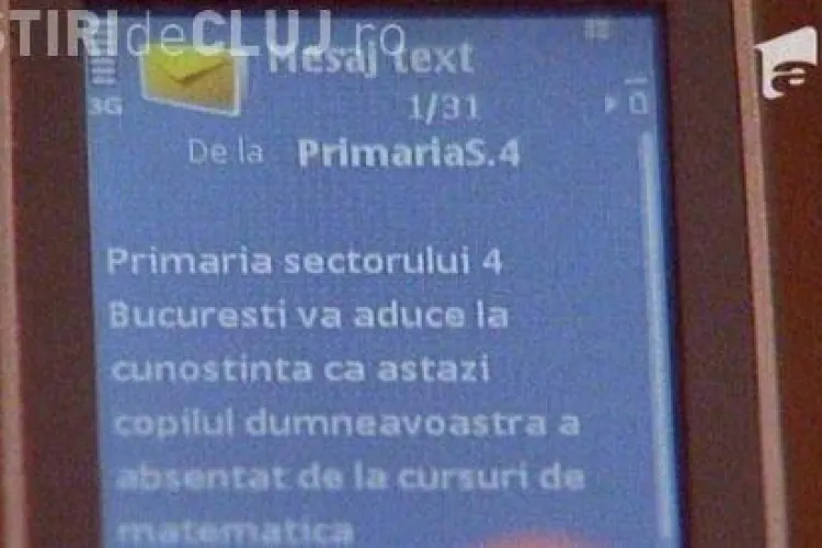 Parinti avertizati prin SMS ca odraslele chiulesc! V-ar placea asa ceva la Cluj?