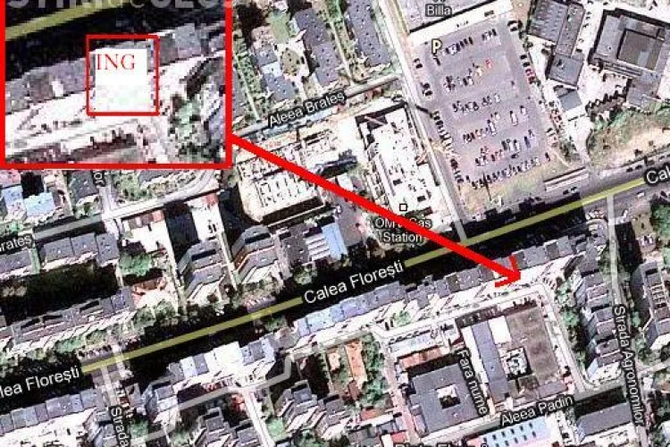 Sucursala ING Cluj sparta azi-noapte, pe Calea Floresti, este situata la parterul unui bloc