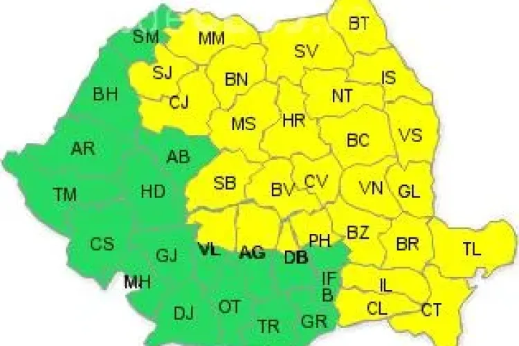 COD GALBEN de furtuni! Clujul este afectat