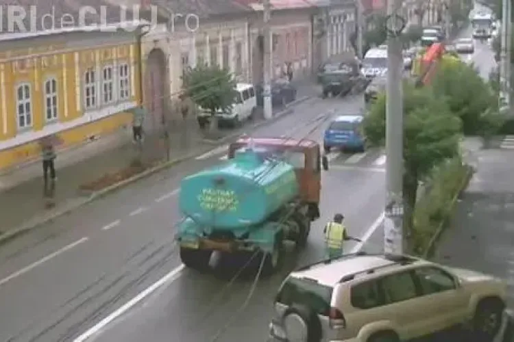 La Gherla sunt udate florile pe ploaie - VIDEO