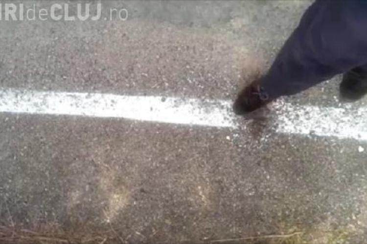Drum trasat cu ”făină” la Cluj? Imagini SENZAȚIONALE - VIDEO