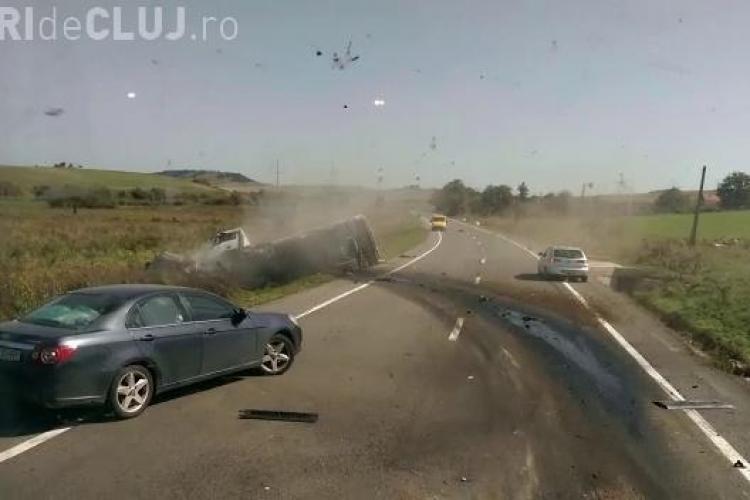 Accident mortal la Huedin! Imagini la câteva secunde după IMPACT - VIDEO