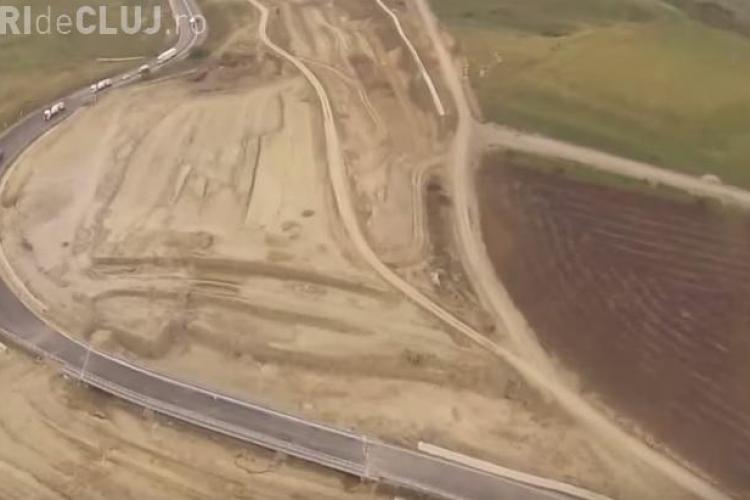 Imagini AERIENE cu lucrările de la autostrada Turda - Sebeş. Finanțarea europeană se prelungește până în 2020
