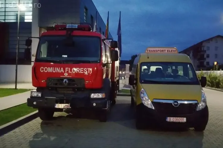 Comuna Floresti a primit o autospecială de pompieri și un microbuz școlar - FOTO