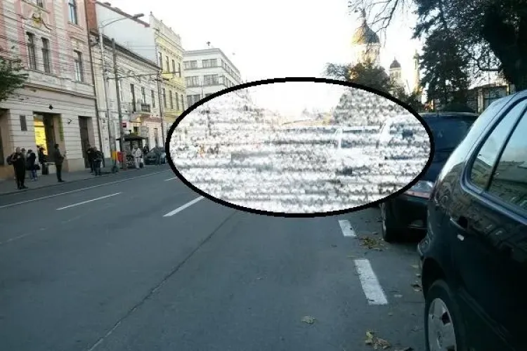 În ce hal a putut să își parcheze un clujean ”tancul” lângă Teatrul Național FOTO