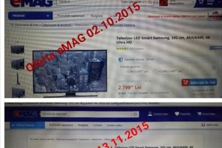 Un nou caz de creștere de preț la EMAG, chiar înainte de Black Friday / EMAG susține că e dezinformare - FOTO