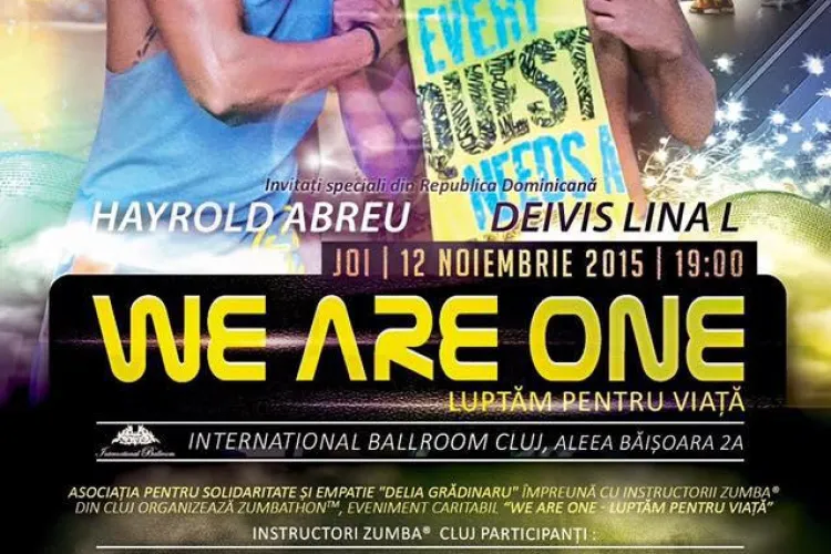 Zumbathon caritabil la Cluj cu 2 instructori din Republica Dominicană. Banii sunt pentru copiii dependenți de dializă