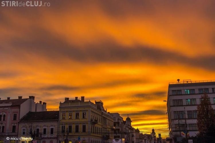 Apus MINUNAT de soare la Cluj - FOTO