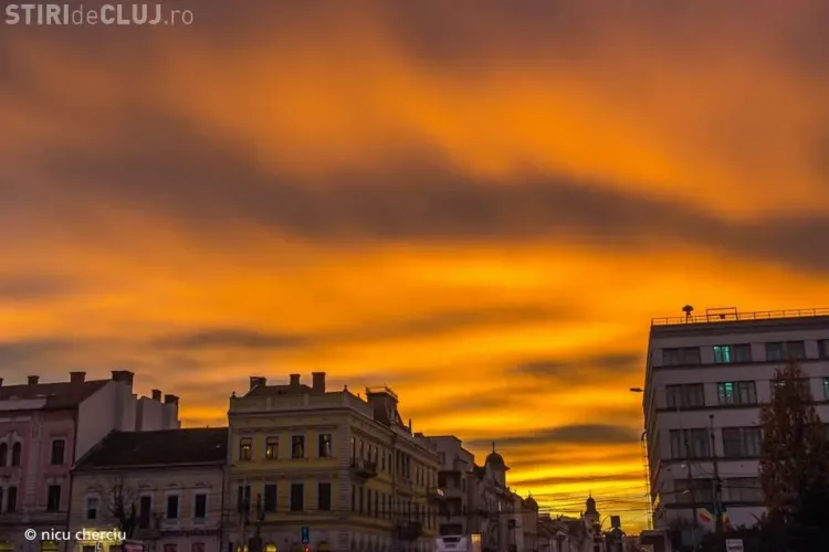 Apus MINUNAT de soare la Cluj - FOTO