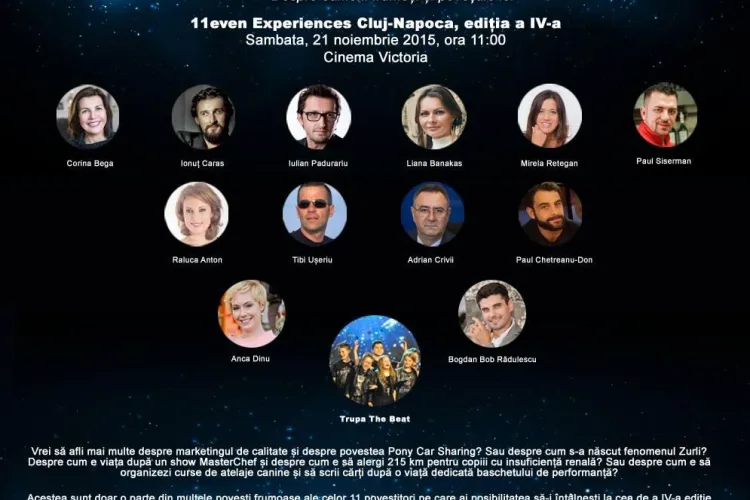 11even Experiences Cluj: 11 oameni frumoşi îşi spun poveştile în scop caritabil