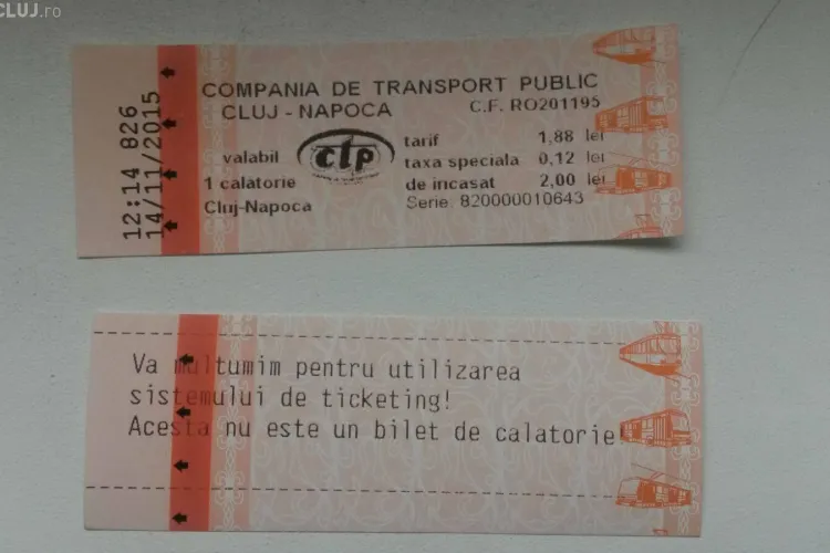 CTP Cluj nu va mai elibera biletul suplimentar de mulțumire. Călătorii se plângeau că producea confuzie