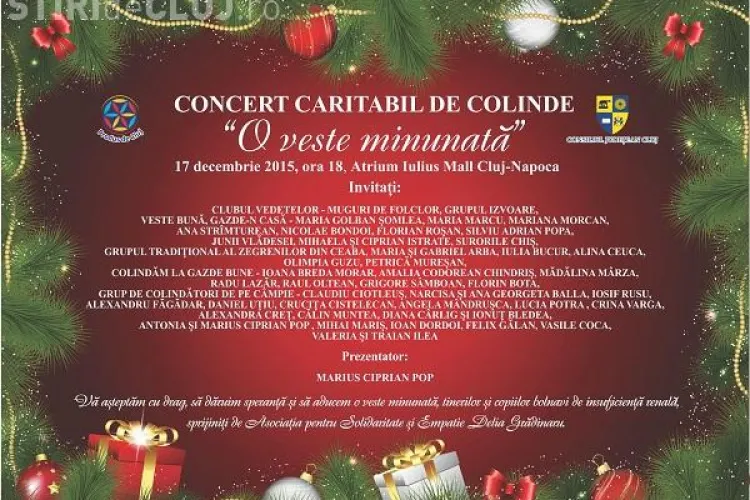 Concert Caritabil de Colinde la Iulius Mall pentru copiii cu dializă