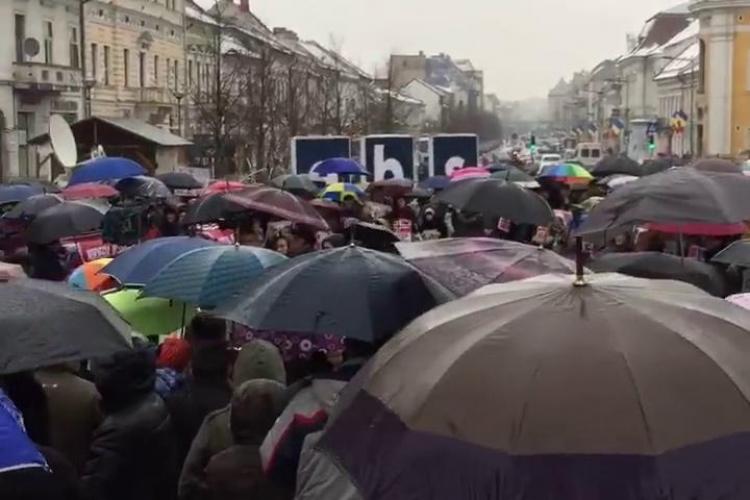 Protest la Cluj de susținere a familiei Bodnariu: Copiii le-au fost luați pe nedrept - VIDEO
