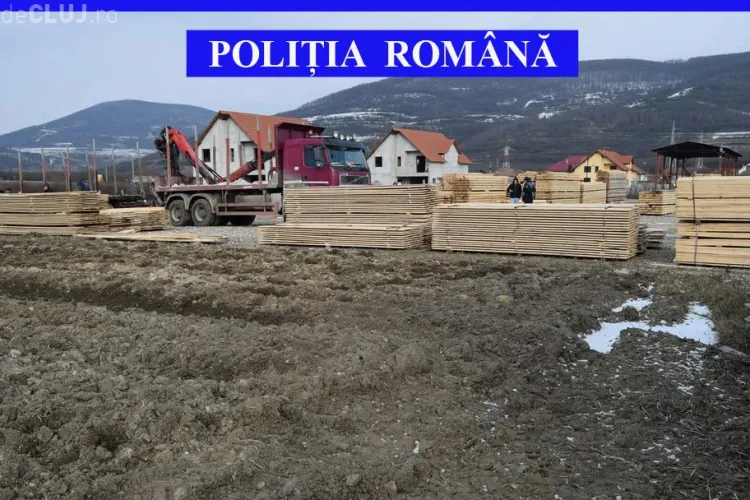 Captură uriașă de lemne la Cluj. Au confiscat marfă de zeci de mii de lei FOTO