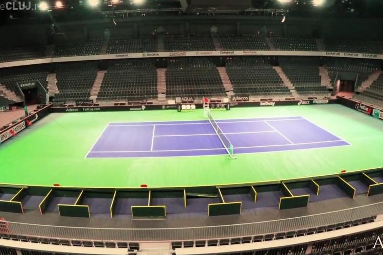 Cum s-a transformat Sala Polivalentă în arenă de tenis. Timelapse de 30 de secunde - VIDEO