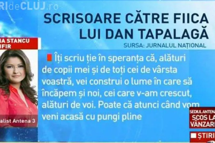 CNA a luat poziție după scrisoarea Oanei Stancu, pentru fiica minoră a lui Tapalagă