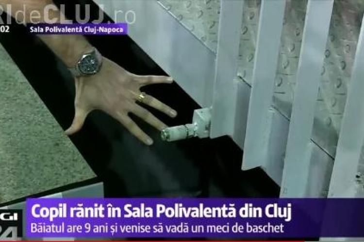 Un copil a căzut în GOL sub tribuna de la Sala Polivalentă Cluj - VIDEO