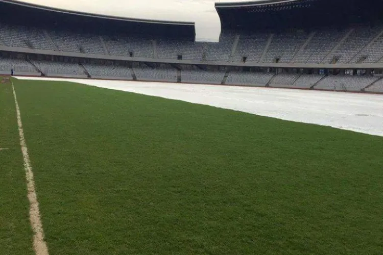 Inspecție a gazonului de pe Cluj Arena