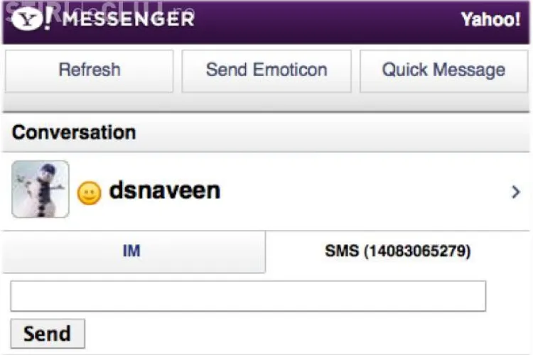 Alarma falsa. Se poate trimite SMS gratuit de pe Yahoo Messenger, dar nu in Romania