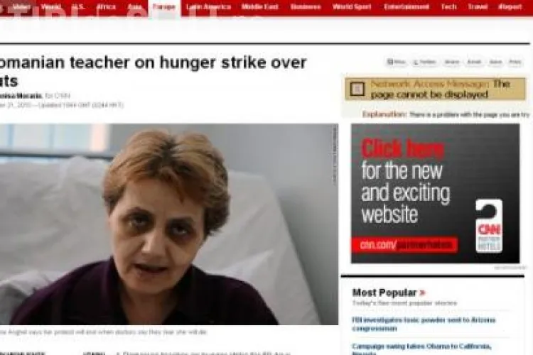 Cristiana Anghel, profesoara in greva foamei, la CNN