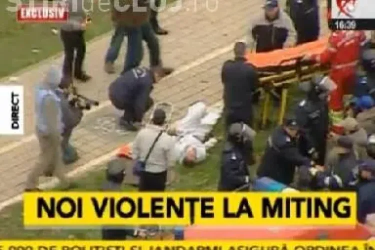 Trei persoane au lesinat in urma confruntarilor cu Jandarmii, din timpul mitingului de la Bucuresti! Altii au fost retinuti - VIDEO