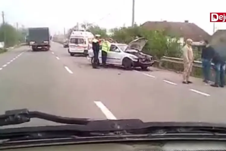 CLUJ: Un șofer beat la prima oră a dimineții a cauzat un accident rutier. O persoană a fost rănită FOTO