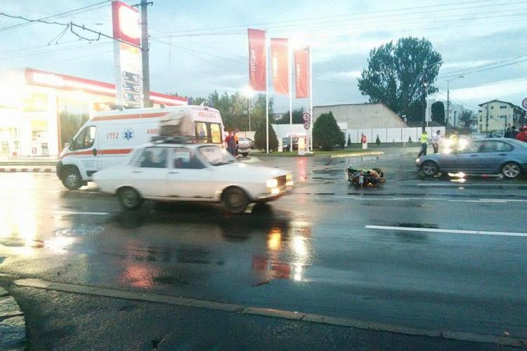 Accident în IRIS. Un motociclist a fost lovit. Poliția rutieră cere atenție în trafic - FOTO