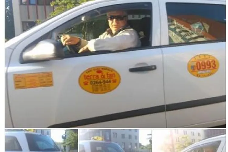 Șicanare în trafic finalizată cu un gest de ”mahala” din partea unui taximetrist - FOTO