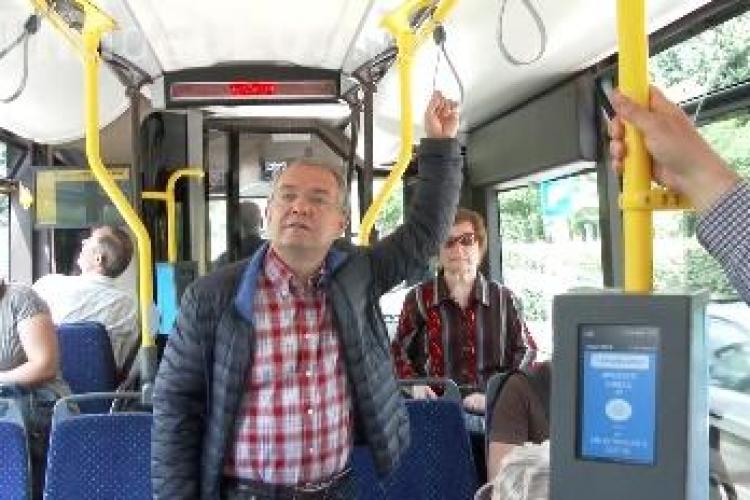 Boc a testat troleibuzul de 400.000 de euro cumpărat de Primăria Cluj-Napoca - VIDEO