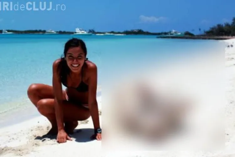 Acestă frumoasă brunetă s-a dus cu animalul de companie pe plajă. Toți au fugit din jurul ei