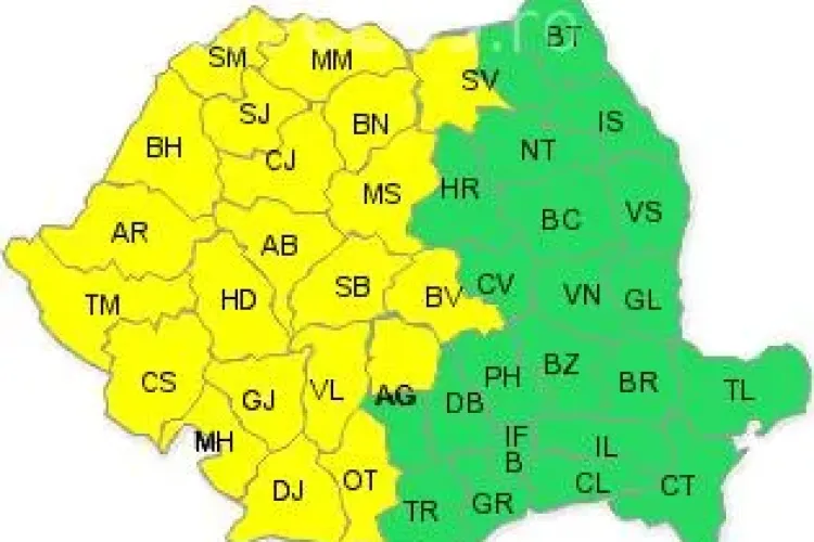 Cod galben de furtuni în jumătate de țară, în acest weekend. Ce anunță ANM