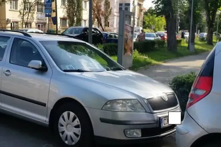 Parcare de toată rușinea în Parcul Central! Replica șoferului: ”Asta e!” - FOTO