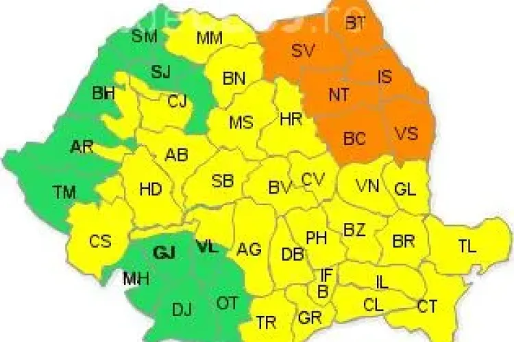 ANM a emis un nou avertisment de furtuni! Aproape toată țara e afectată
