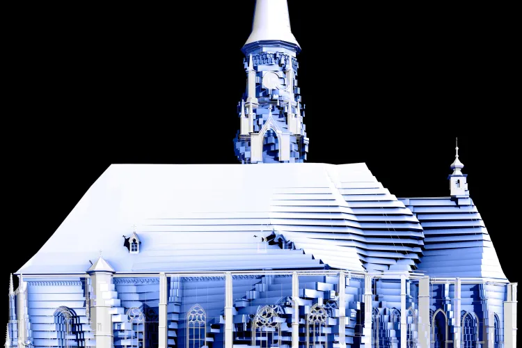 Video mapping pe zidul Bisericii Sfântul Mihail