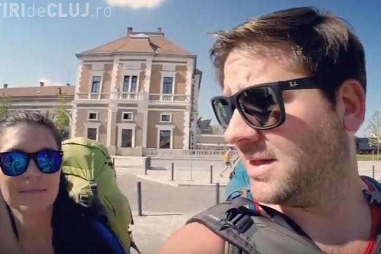 Doi americani în vizită la Cluj-Napoca. Își bat joc de oraș și oameni: MIROSIȚI - VIDEO