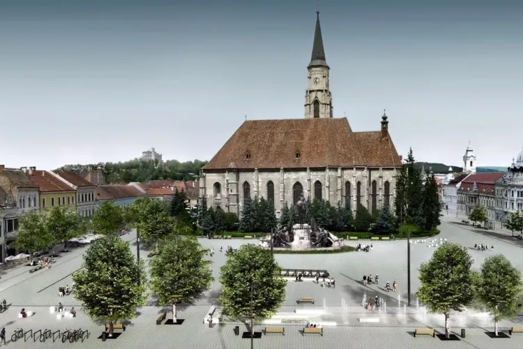 Piața Unirii e în șantier. Cum va arăta zona pietonalizată - FOTO